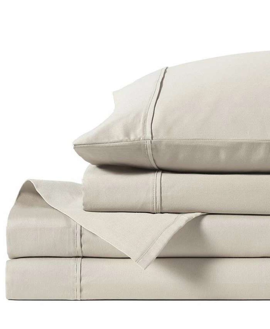 Sheets & Pillowcases * | Anne Klein Reverie Cotton Under 200-Thread Count 4 Piece Queen Solid Sheet Set Sand