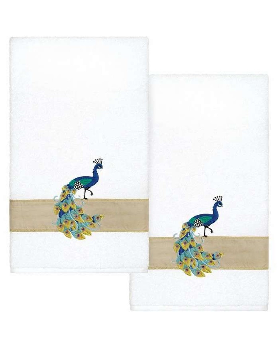 Bath Towels * | Linum Home Textiles Turkish Cotton Penelope Embellished Bath Towel Set, 2 Piece