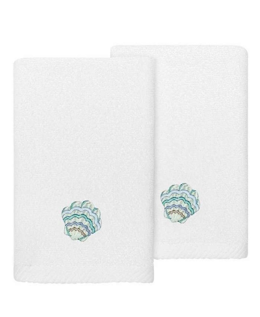 Bath Towels * | Linum Home Textiles Turkish Cotton Aaron Embellished Fingertip Towel Set, 2 Piece