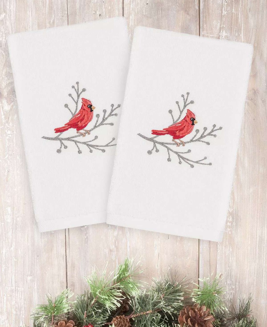 Bath Towels * | Linum Home Christmas Cardinal 100% Turkish Cotton 2-Pc. Hand Towel Set