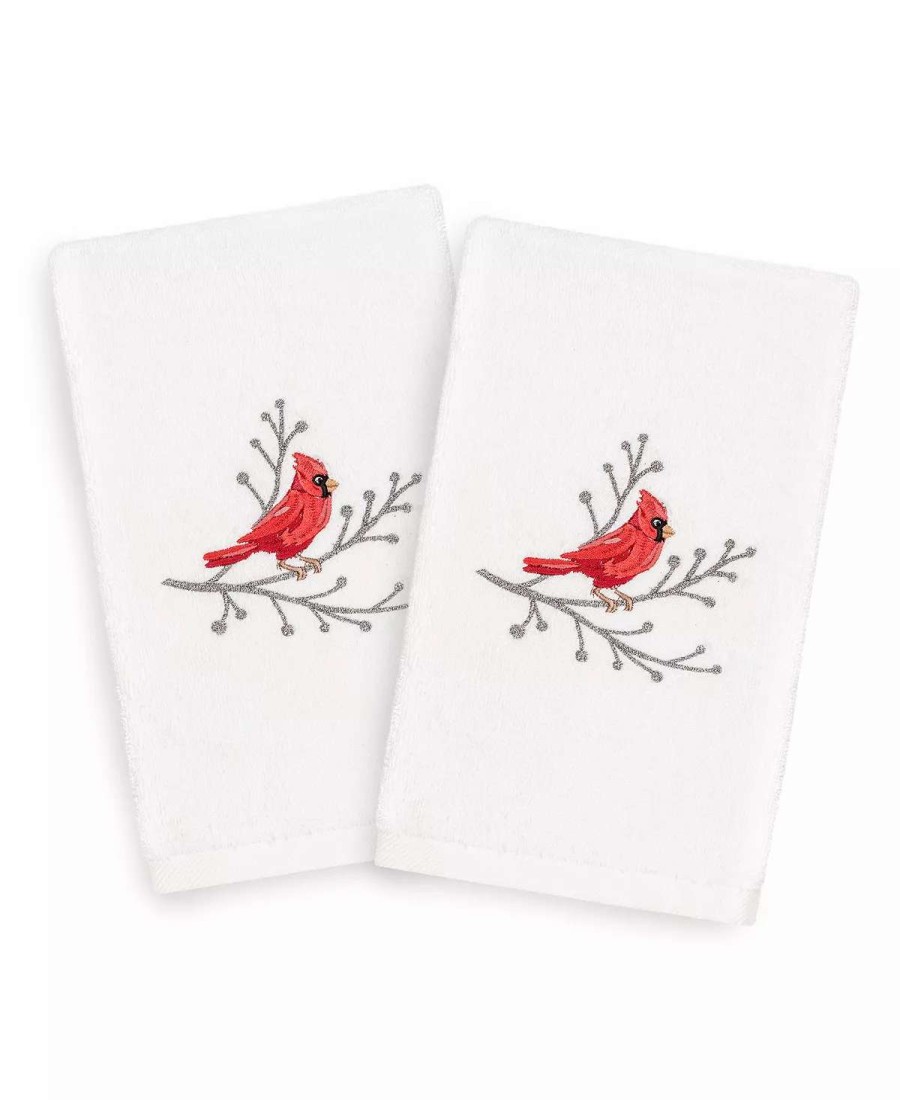 Bath Towels * | Linum Home Christmas Cardinal 100% Turkish Cotton 2-Pc. Hand Towel Set