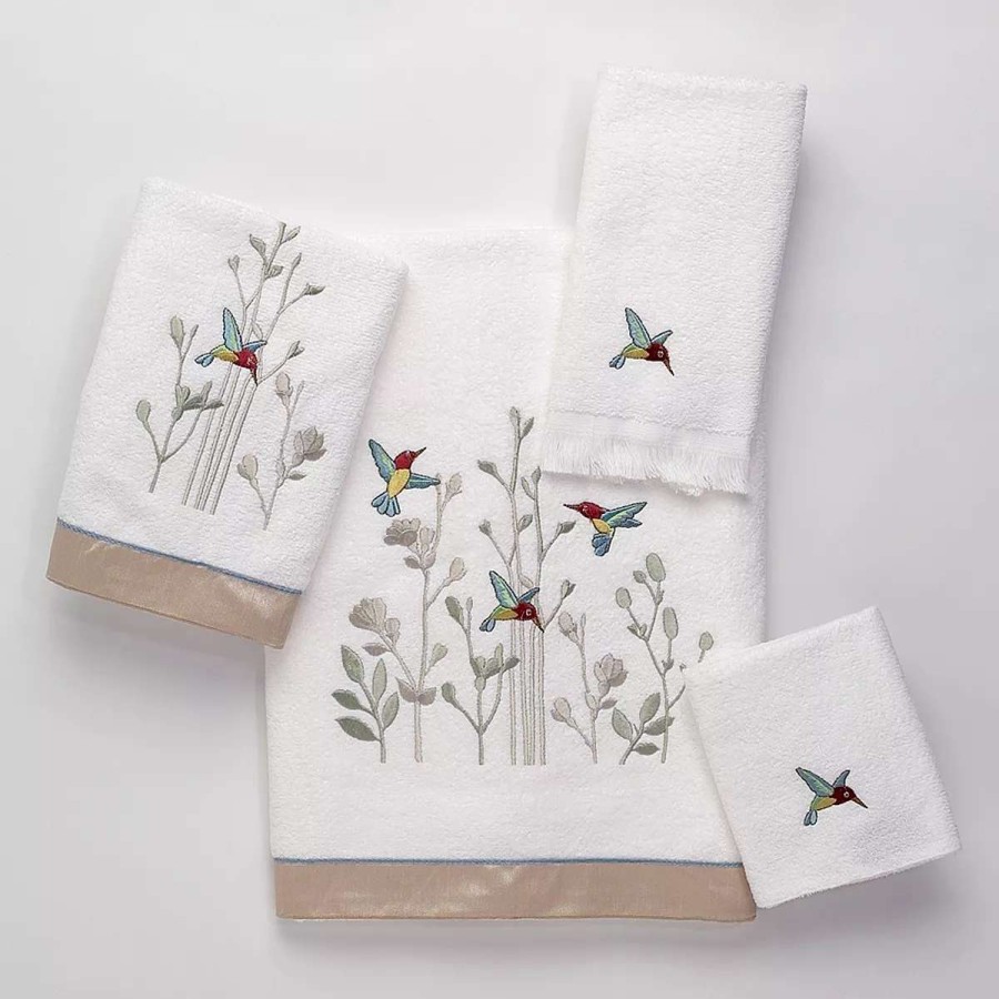 Bath Towels * | Avanti Colibri Embroidered Hand Towel White