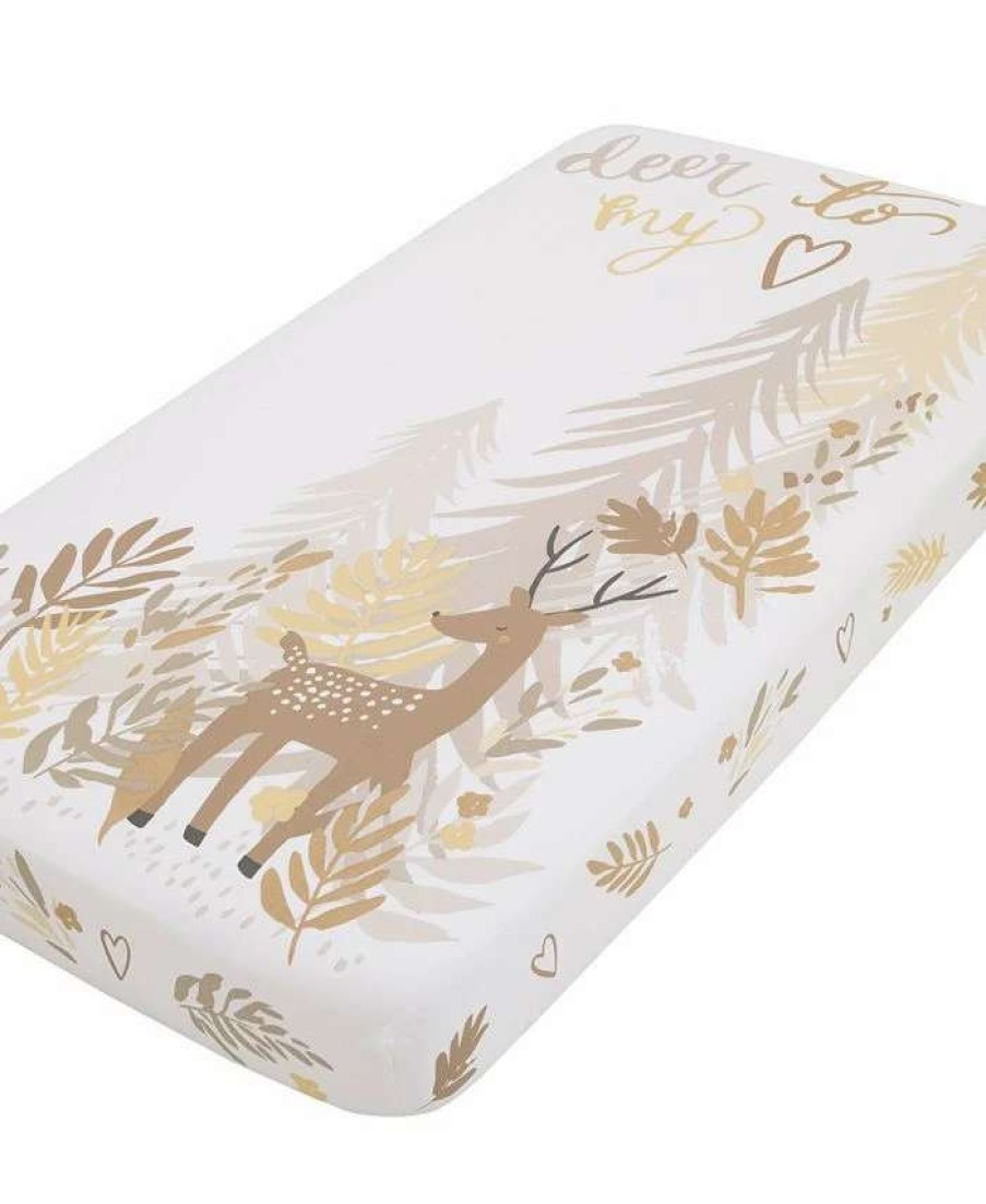 Sheets & Pillowcases * | Macy'S Deer To My Heart Tree Leaf Photo Op Fitted Crib Sheet Beige