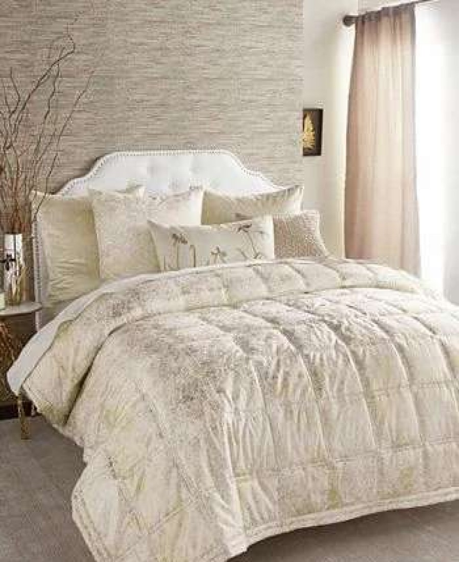 Designer Bedding * | Michael Aram Tallic Textured Coverlet Euro Sham Ivory