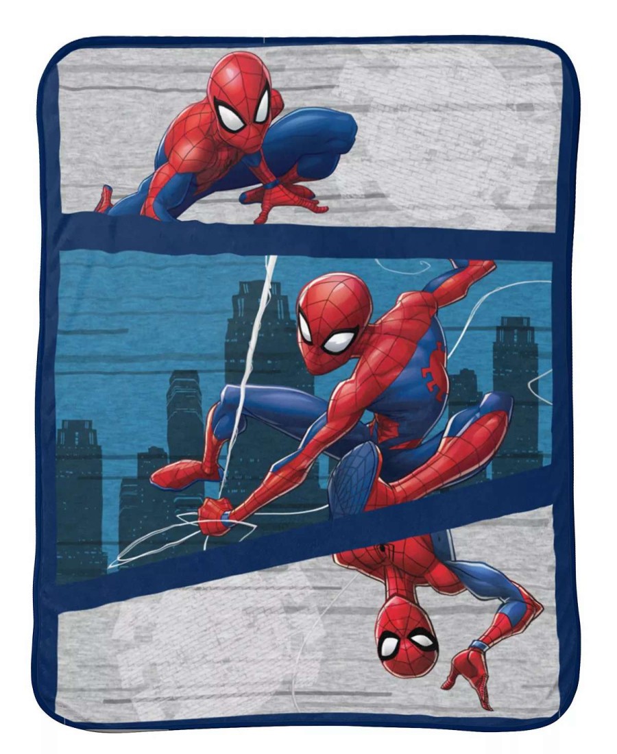 Blankets & Throws * | Marvel Spiderman City Swinger Baby Sherpa Throw Multi