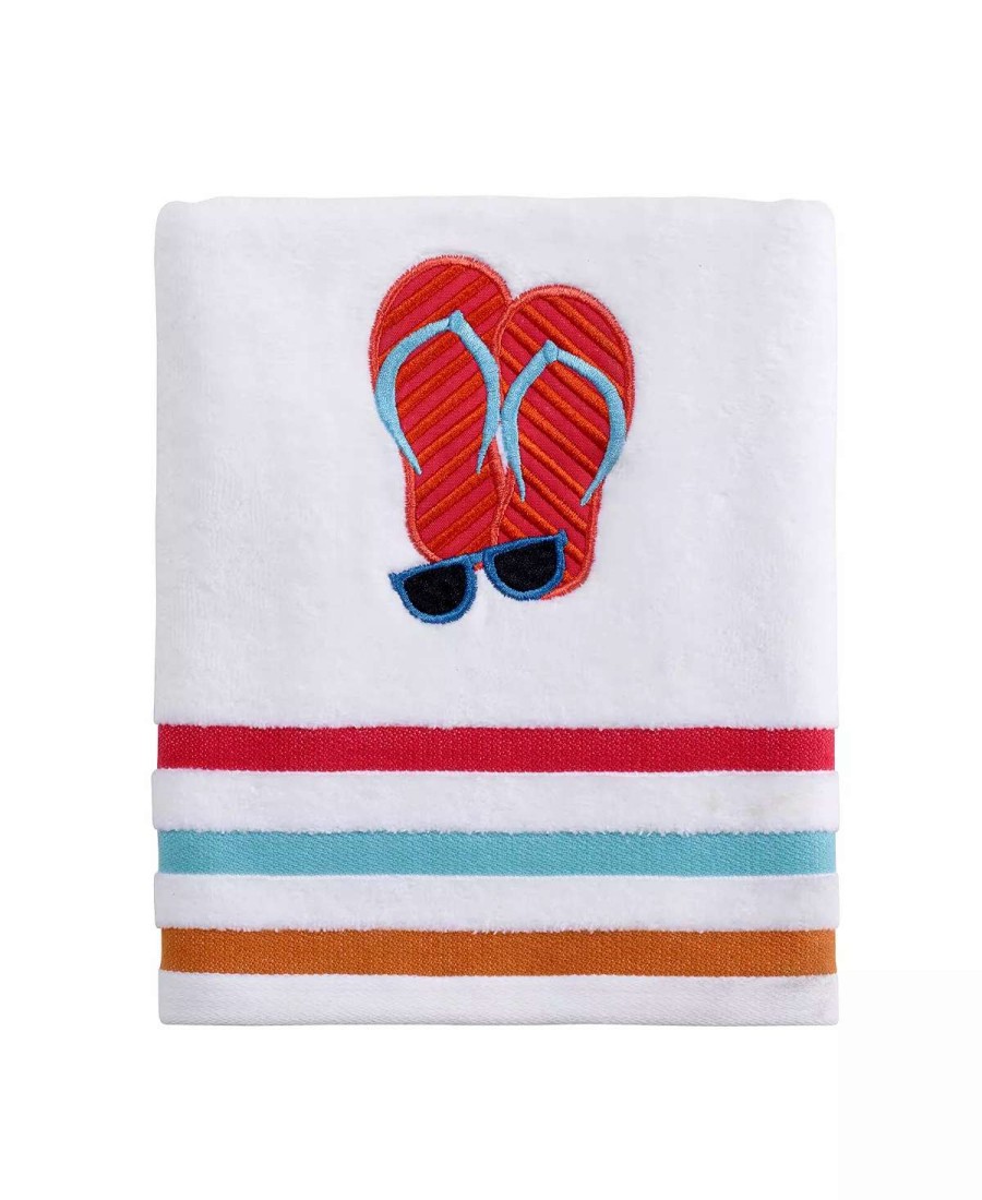 Bath Towels * | Avanti Surf Time Decorative Hand Towel White