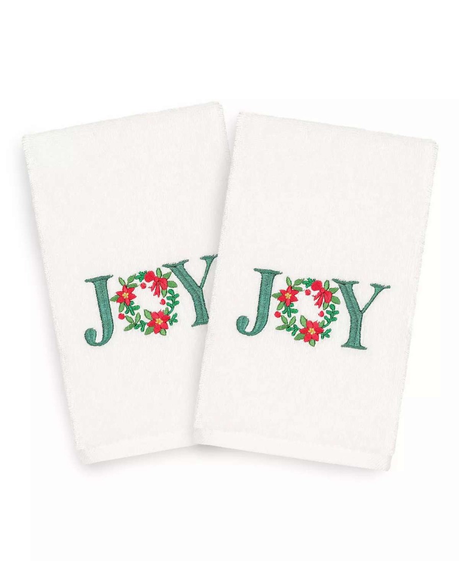 Bath Towels * | Linum Home Christmas Joy 100% Turkish Cotton 2-Pc. Hand Towel Set