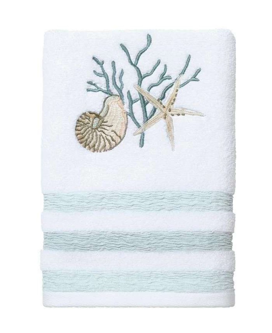 Bath Towels * | Avanti Coastal Terrazzo Hand Towel White