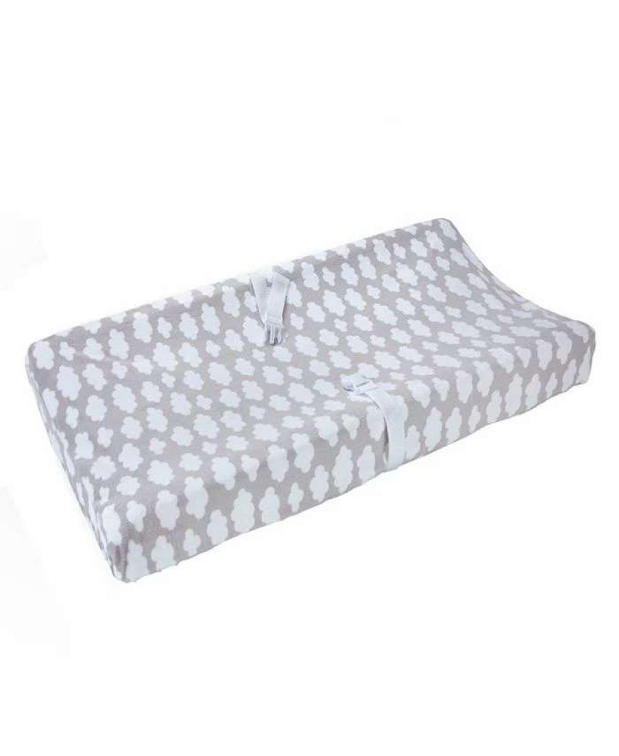 Designer Bedding * | Carter'S Loud Print Plush Velboa Changing Pad Cover Gray