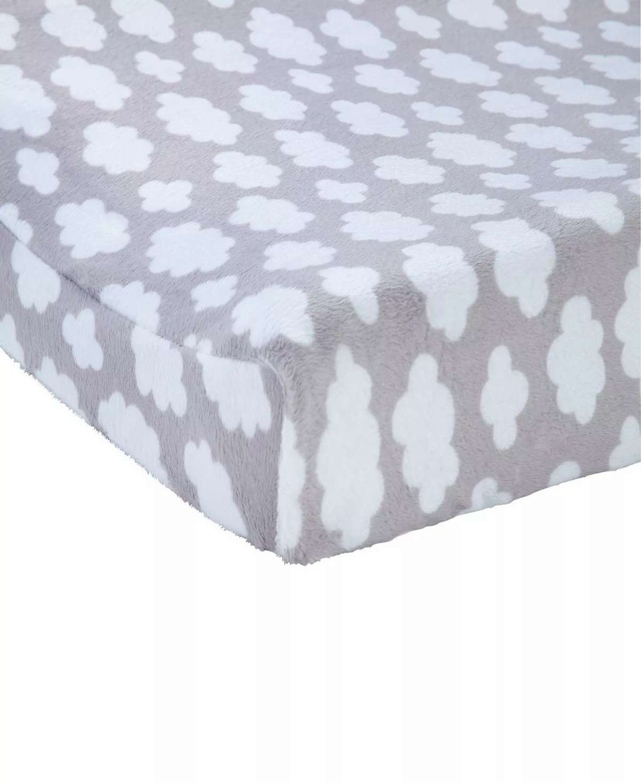 Designer Bedding * | Carter'S Loud Print Plush Velboa Changing Pad Cover Gray