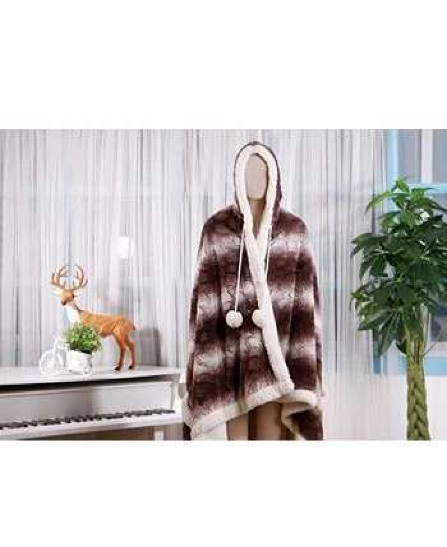 Blankets & Throws * | Chic Home Shady 51 71 Hooded Snuggle Brown