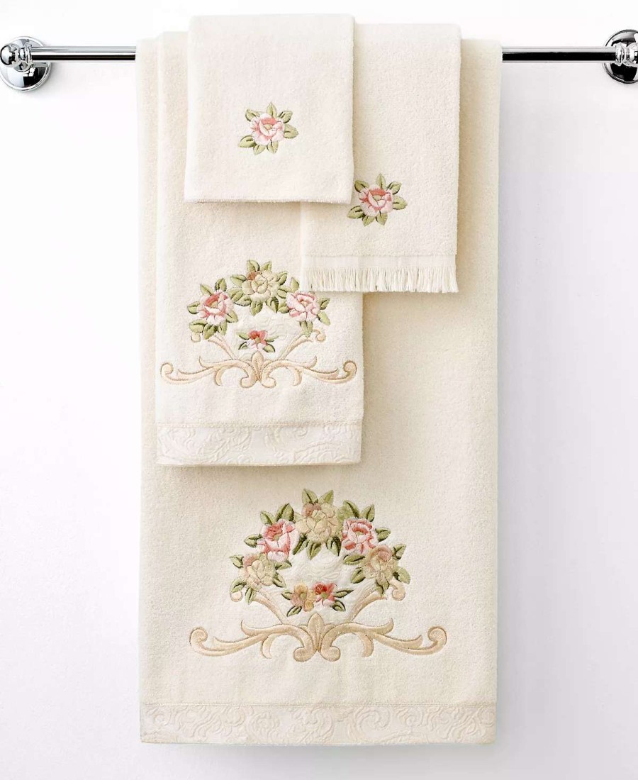 Bath Towels * | Avanti Rosefan Hand Towel, 16 28 Ivory