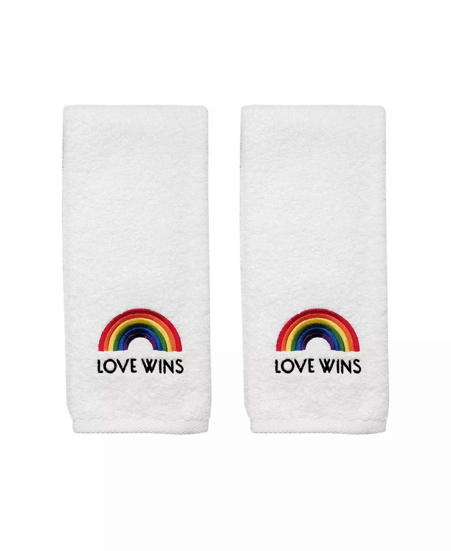 Bath Towels * | Avanti Love Wins Hand Towel Set, 2 Piece White