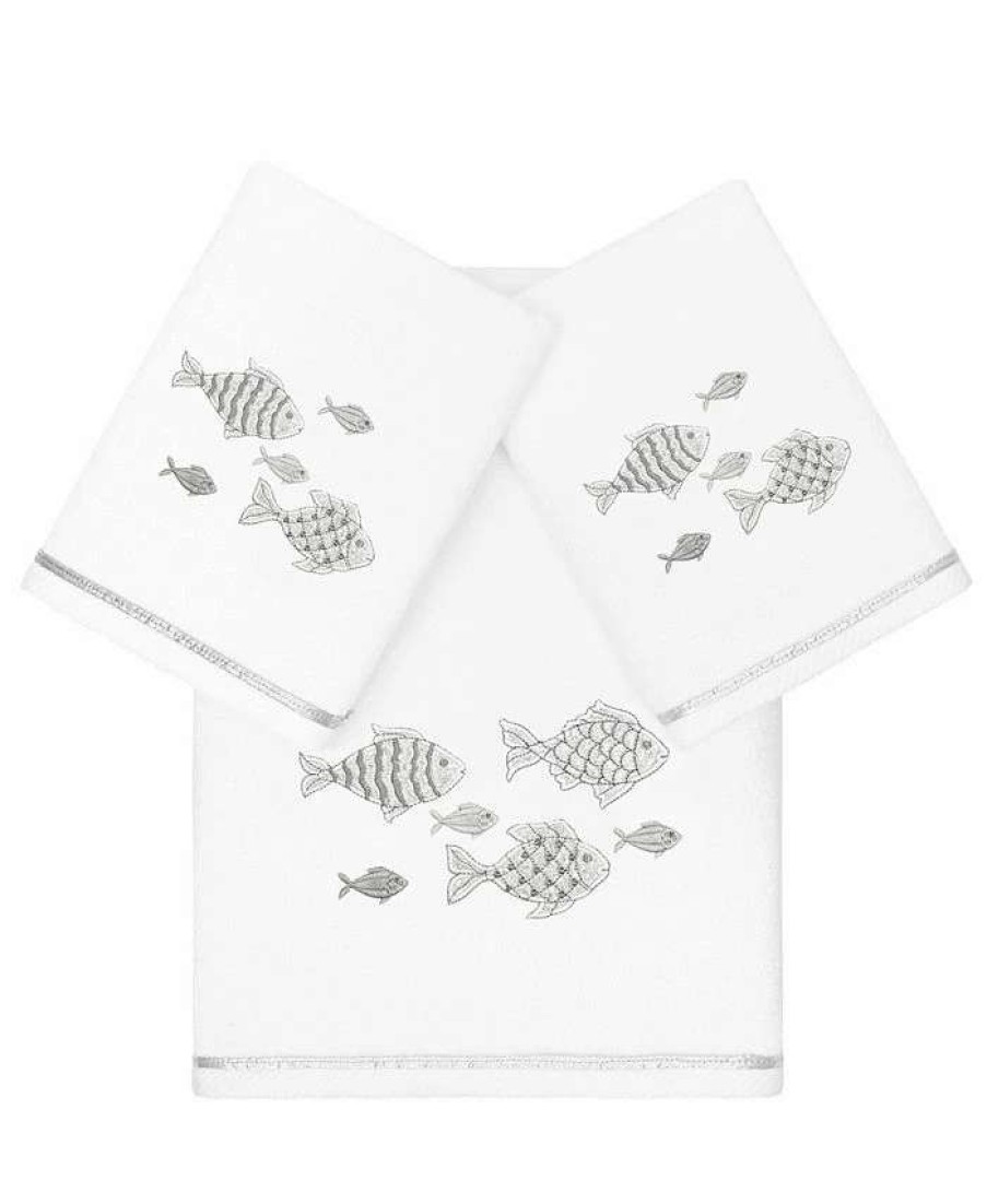 Bath Towels * | Linum Home Textiles Turkish Cotton Figi Embellished Towel Set, 3 Piece