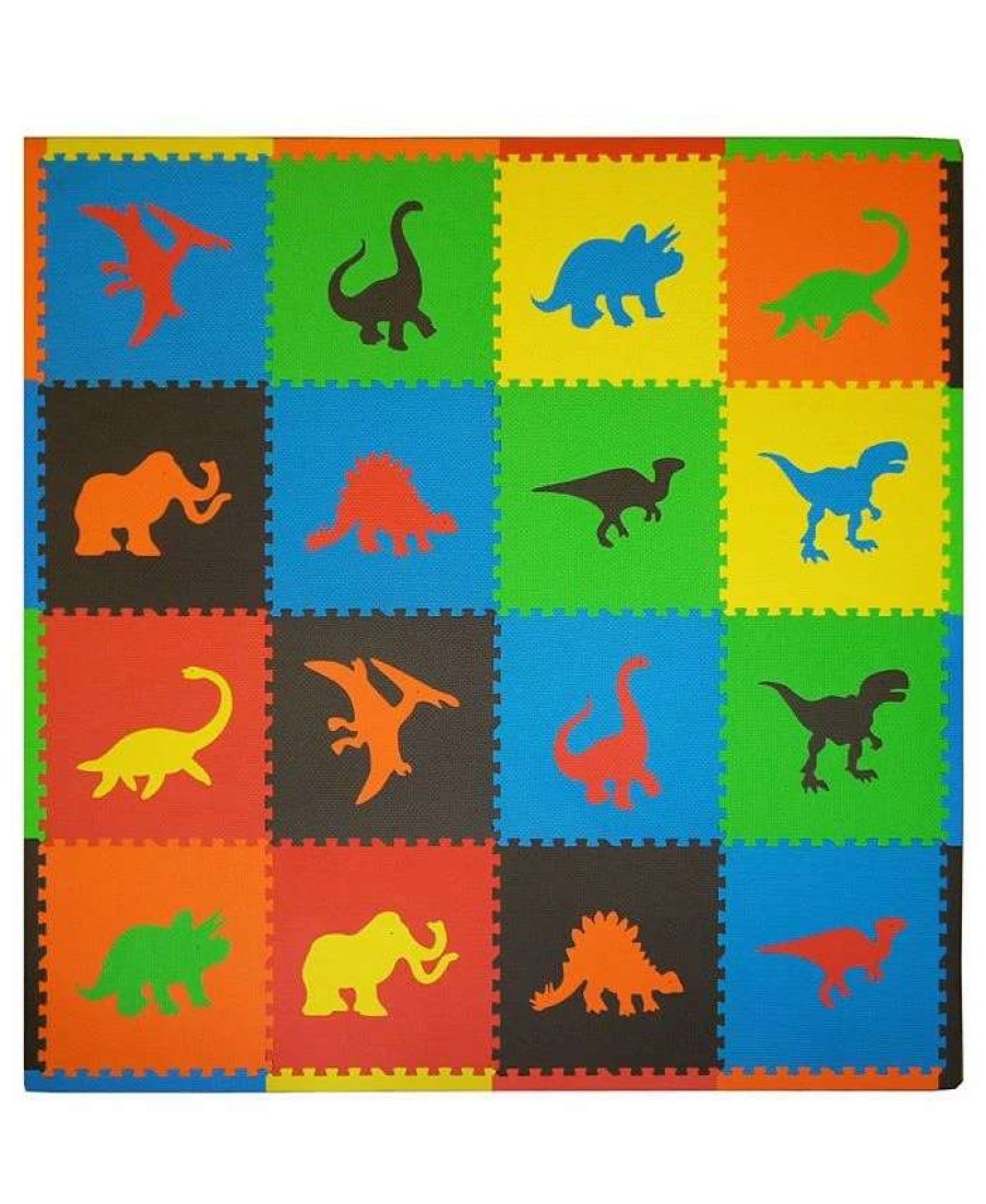 Designer Bedding * | Tadpoles 16 Piece Foam Play Mat Set, Dinosaurs Assorted P