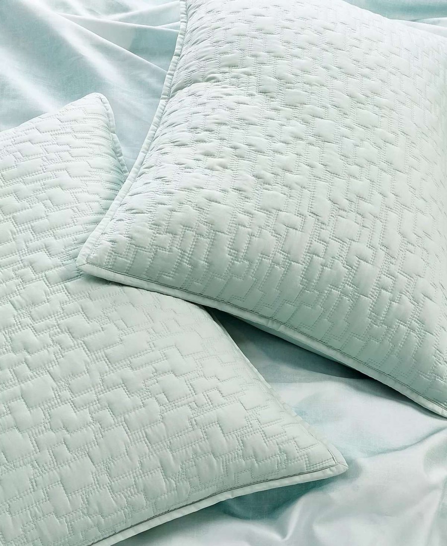 Designer Bedding * | Hotel Collection Panorama Quilted Sham, European, Created For Macy'S Seafoam