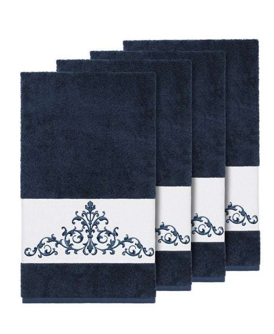 Bath Towels * | Linum Home Turkish Cotton Scarlet 4-Pc. Embellished Bath Towel Set