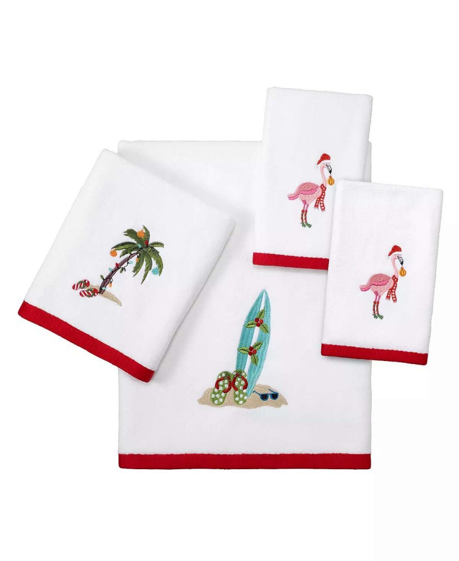 Bath Towels * | Avanti Flamingo Jingle Bath Towel White