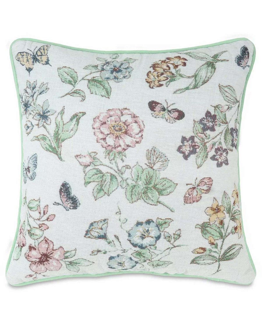 Sheets & Pillowcases * | Lenox Butterfly Meadow Toss Pillow, 18 X 18 White Multi