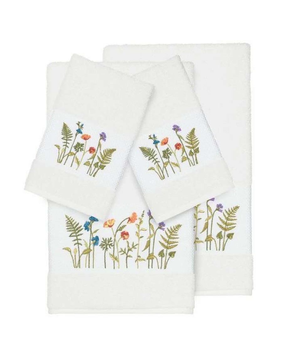 Bath Towels * | Linum Home Turkish Cotton Serenity 4-Pc. Embellished Towel Set