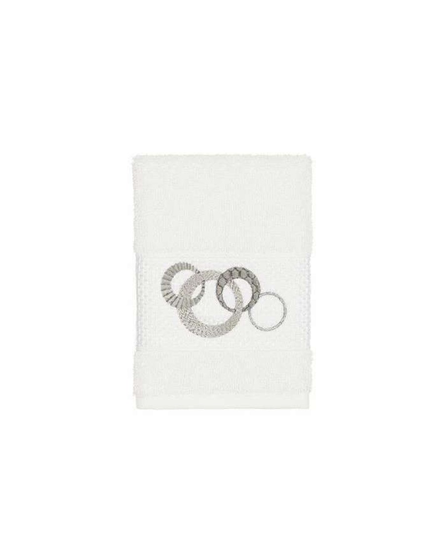 Bath Towels * | Linum Home Turkish Cotton Annabelle Embellished Washcloth