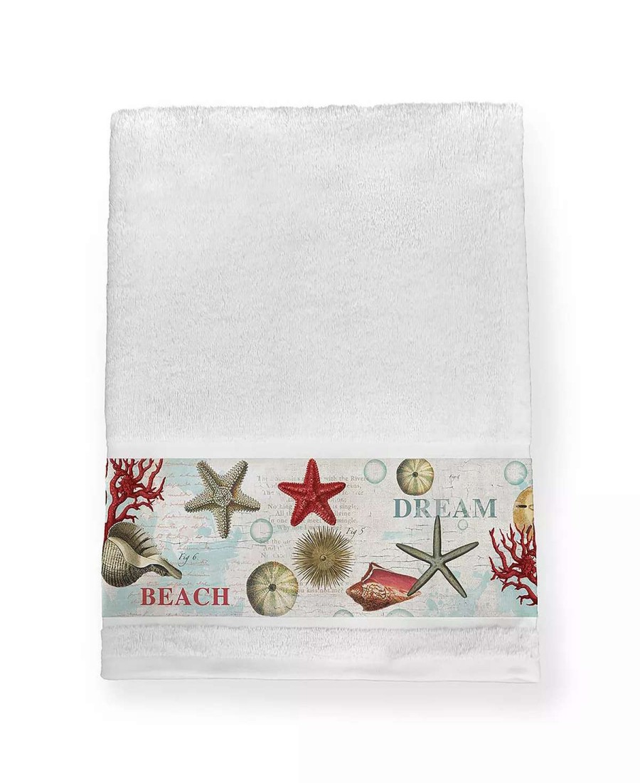 Bath Towels * | Laural Home Dream Beach Shells Bath Towel Light Blue