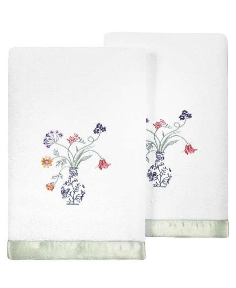 Bath Towels * | Linum Home Textiles Turkish Cotton Stella Embellished Bath Towel Set, 2 Piece