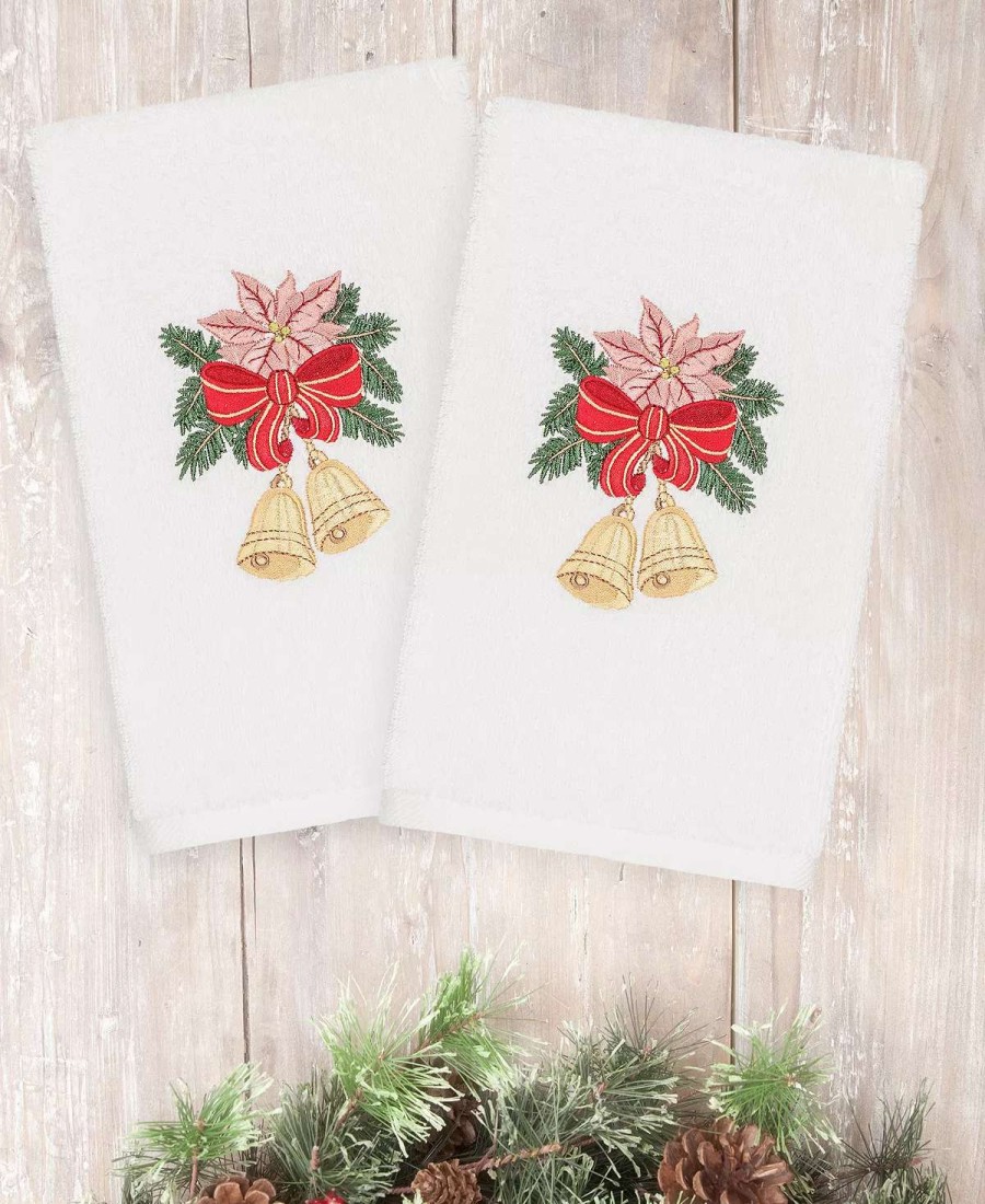 Bath Towels * | Linum Home Christmas Bells 100% Turkish Cotton 2-Pc. Hand Towel Set