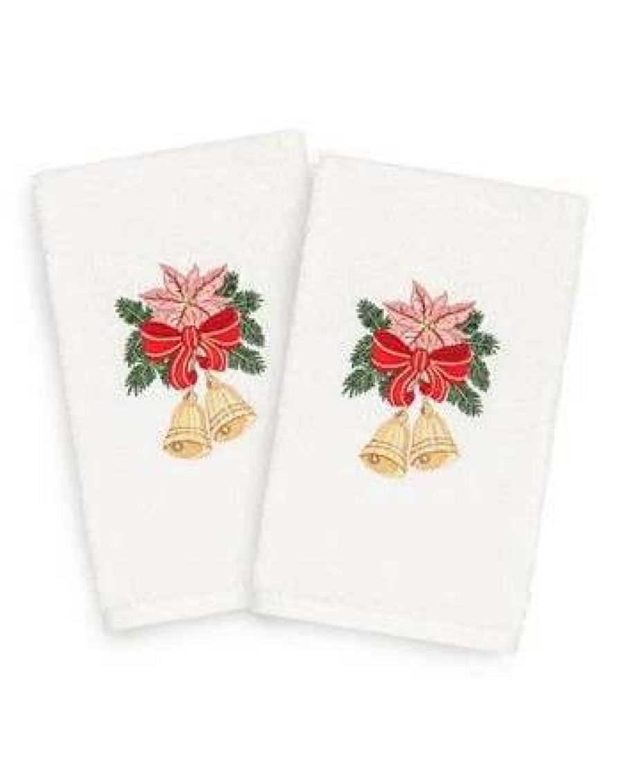 Bath Towels * | Linum Home Christmas Bells 100% Turkish Cotton 2-Pc. Hand Towel Set