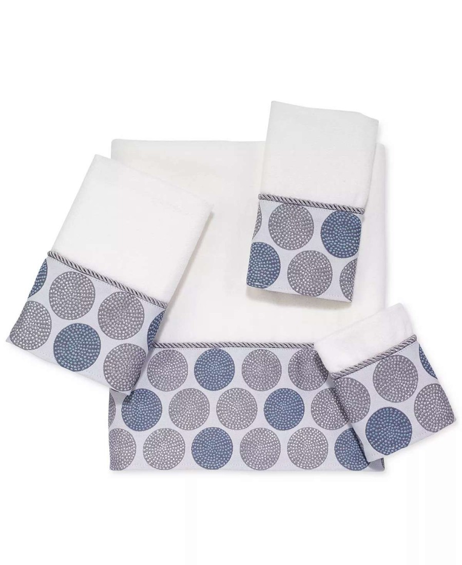 Bath Towels * | Avanti Dotted Circles Wash Towel White