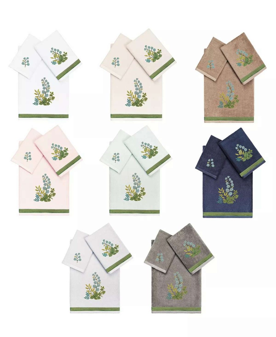 Bath Towels * | Linum Home Textiles Turkish Cotton Botanica Embellished Towel Sets Collection