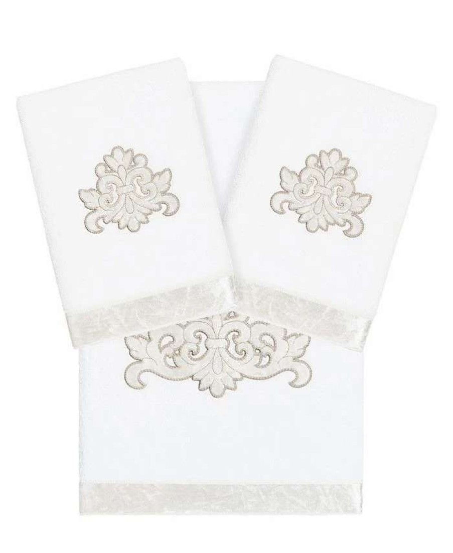 Bath Towels * | Linum Home Textiles Turkish Cotton May Embellished Towel Set, 3 Piece