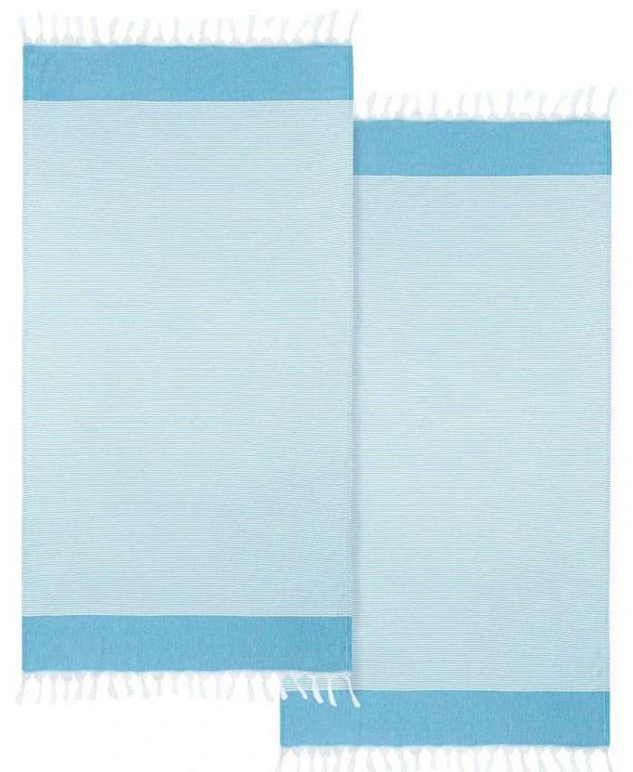 Bath Towels * | Linum Home Textiles Elegant Thin Stripe Pestemal Pack Of 2 100% Turkish Aegean Cotton Beach Towel