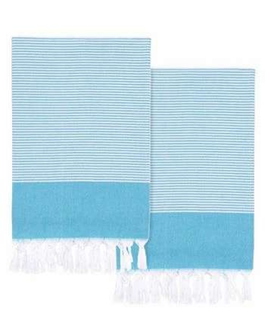 Bath Towels * | Linum Home Textiles Elegant Thin Stripe Pestemal Pack Of 2 100% Turkish Aegean Cotton Beach Towel