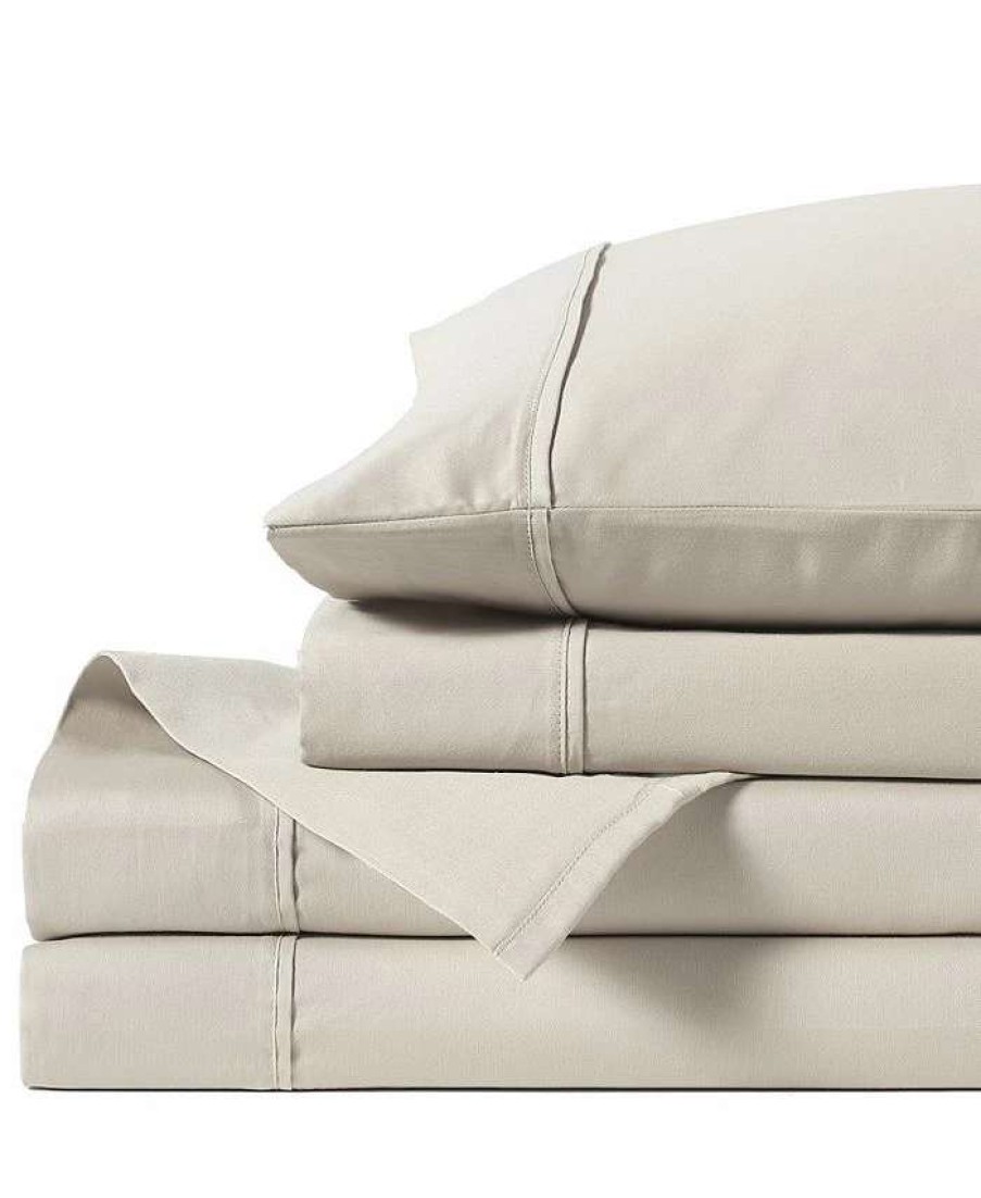 Sheets & Pillowcases * | Anne Klein Reverie Cotton Under 200-Thread Count 4 Piece King Solid Sheet Set Sand