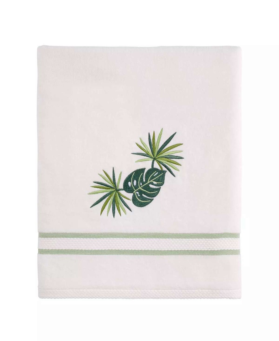 Bath Towels * | Avanti Viva Palm Decorative Bath Towel White