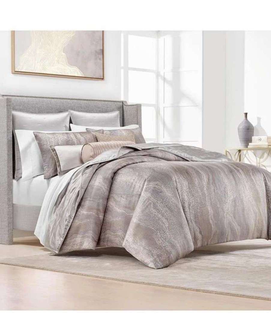 Duvet Covers & Sets * | Hotel Collection Terra Duvet Cover, Full/Queen, Created For Macy'S Grey