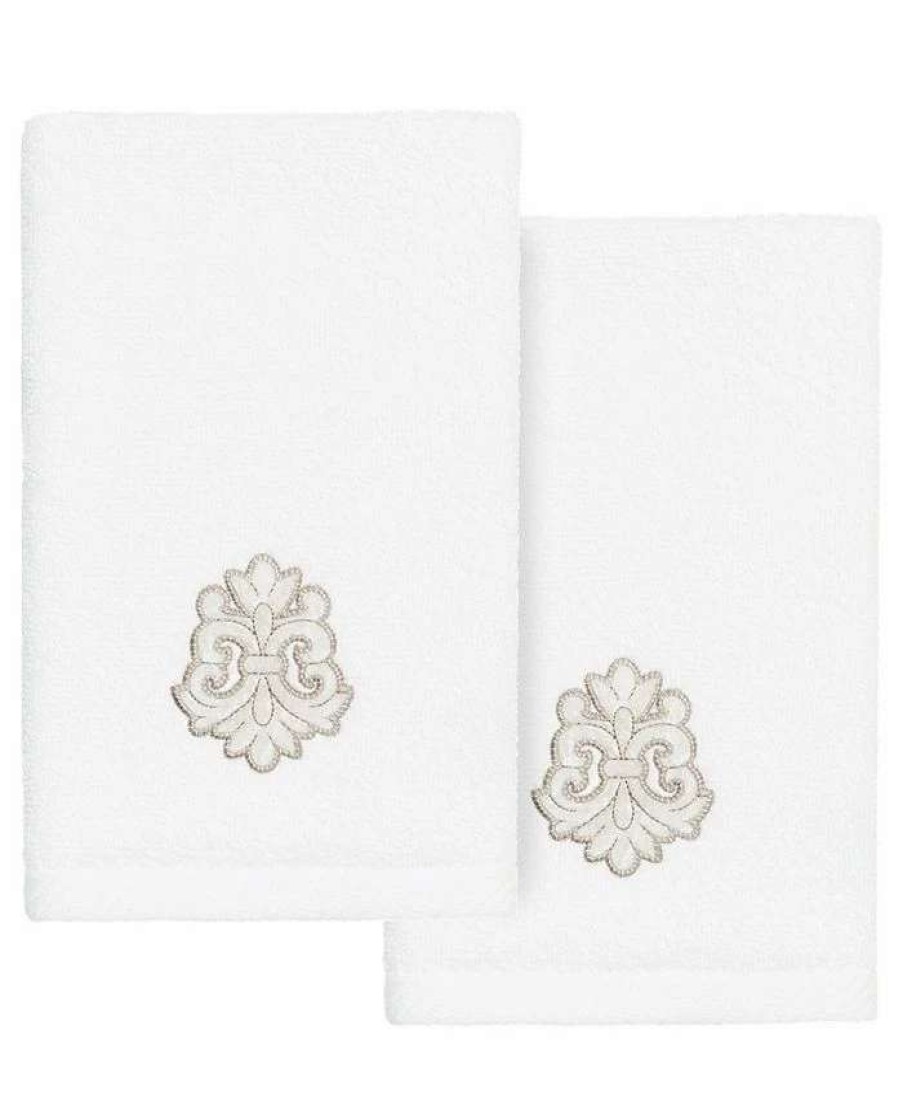 Bath Towels * | Linum Home Textiles Turkish Cotton May Embellished Fingertip Towel Set, 2 Piece