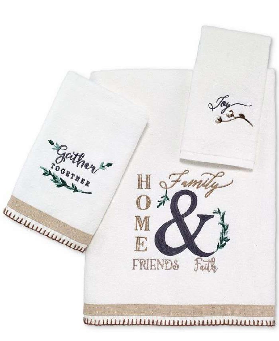 Bath Towels * | Avanti Modern Farmhouse Cotton Embroidered Bath Towel White