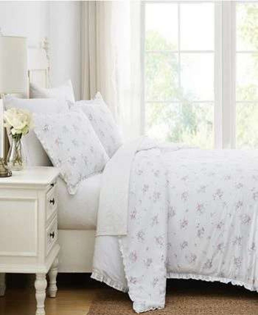 Duvet Covers & Sets * | The Farmhouse By Rachel Ashwell Signature Rosebury 3 Piece Duvet Cover Set, Full/Queen White, Pink