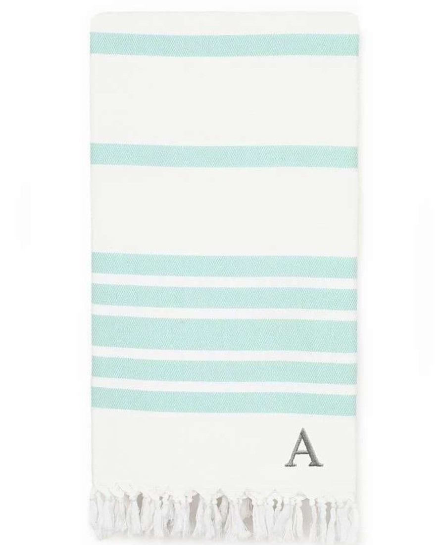 Bath Towels * | Linum Home Personalized Herringbone Pestemal Beach Towel