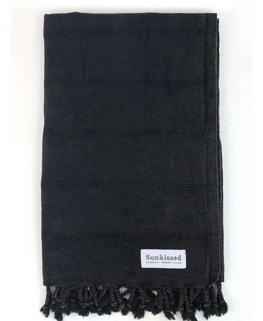 Bath Towels * | Bali Sand Free Beach Towel Sunkissed Black