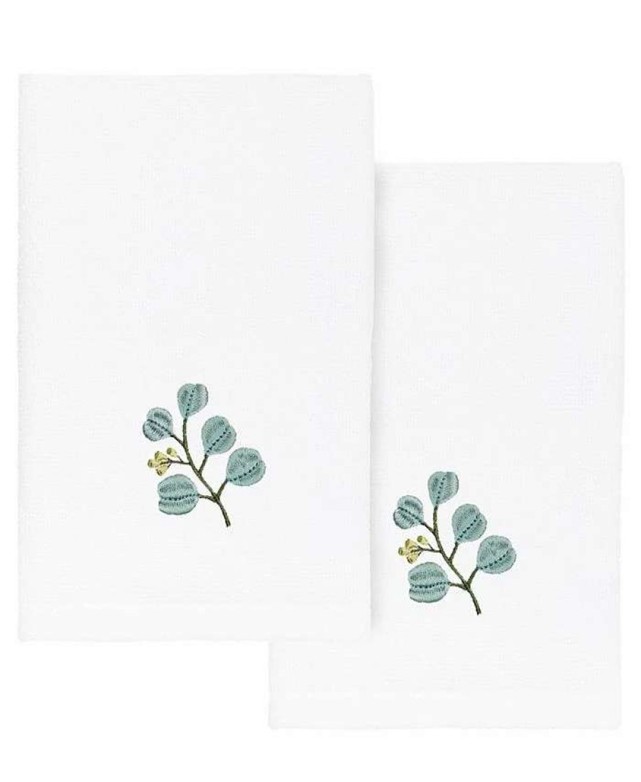 Bath Towels * | Linum Home Textiles Turkish Cotton Botanica Embellished Fingertip Towel Set, 2 Piece