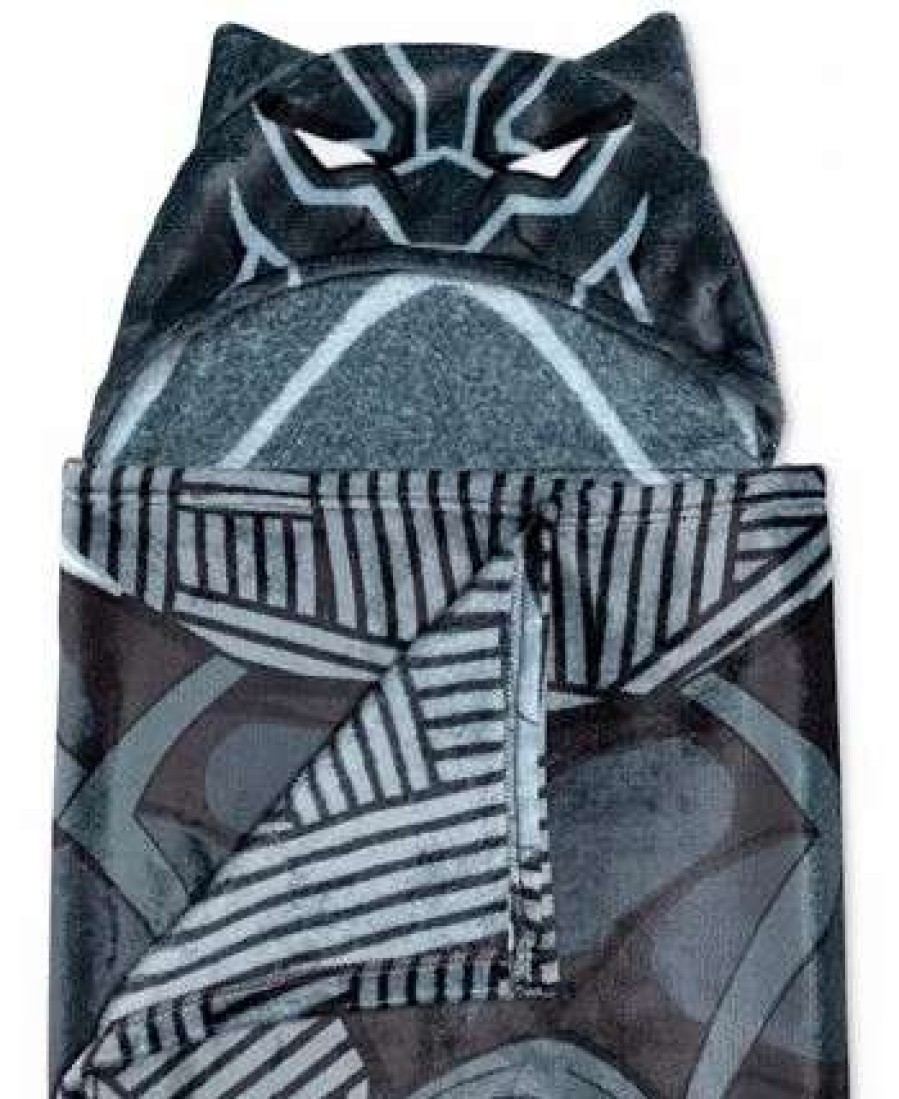 Blankets & Throws * | Disney Black Panther Hooded Throw Multi