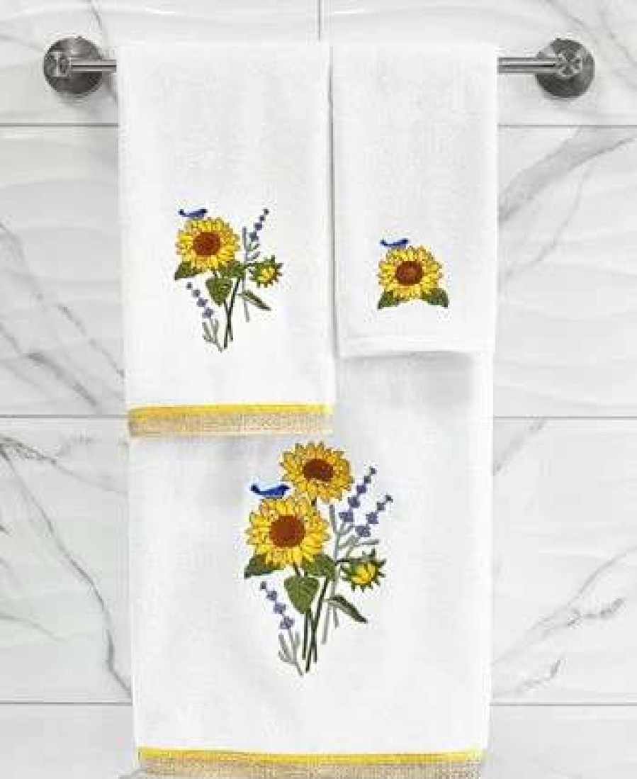 Bath Towels * | Linum Home Textiles Turkish Cotton Girasol Embellished Bath Towel Set, 2 Piece