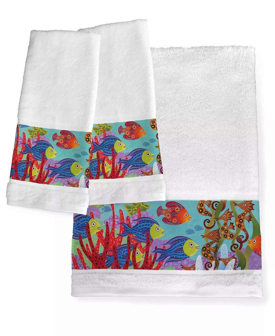 Bath Towels * | Laural Home Fish In The Hood Bath Towel Wht/Fish