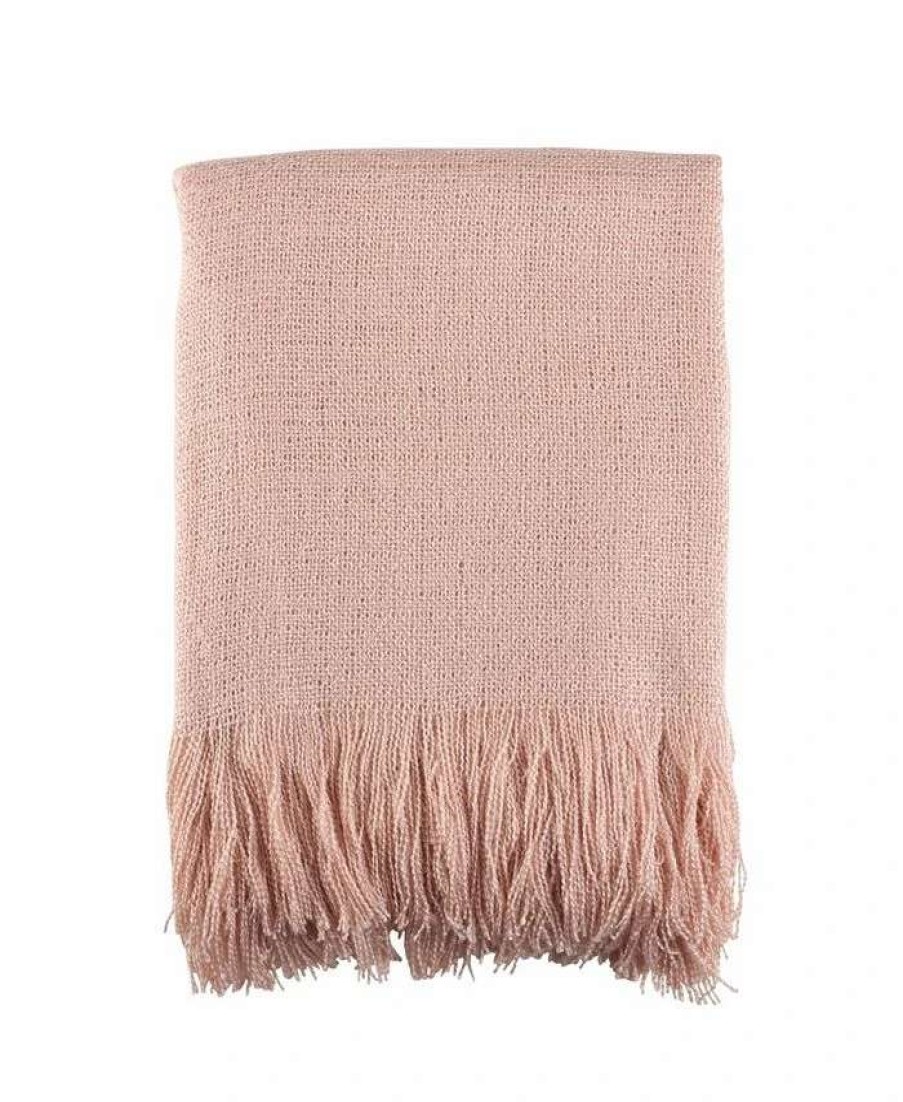 Blankets & Throws * | Saro Lifestyle Woven Throw Blush