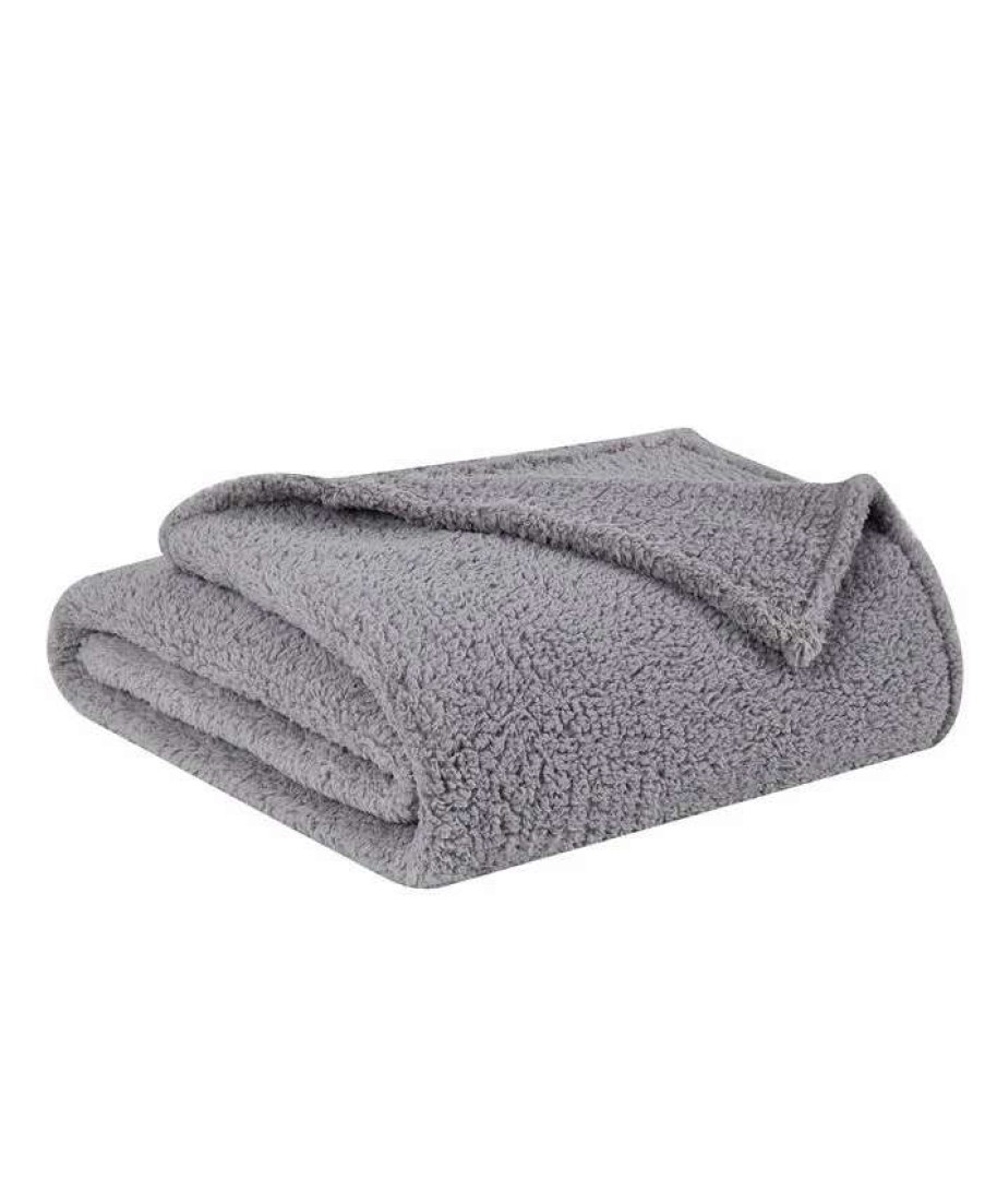 Blankets & Throws * | My World Cloud Sherpa Blanket, Full/Queen Gray