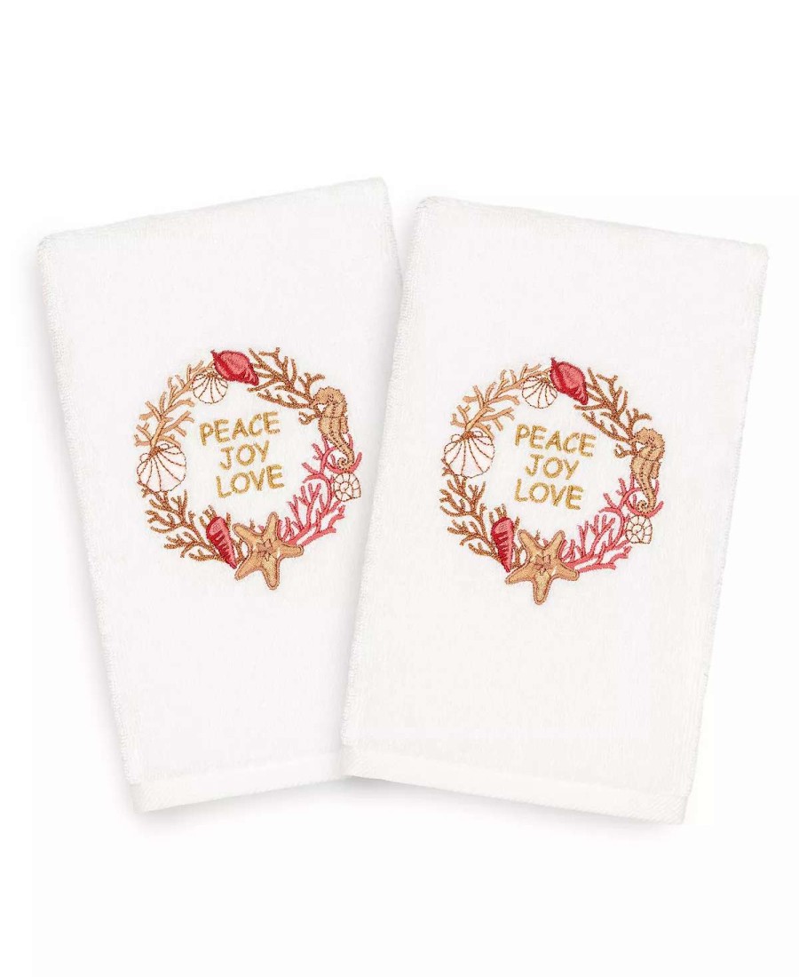 Bath Towels * | Linum Home Christmas Peace 100% Turkish Cotton 2-Pc. Hand Towel Set