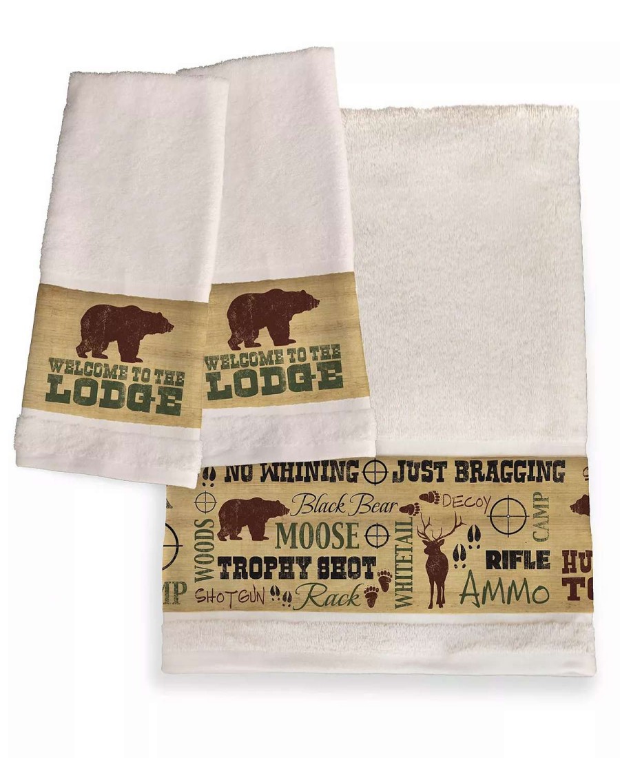 Bath Towels * | Laural Home Welcome To The Lodge Bath Towel Wht/Lodge